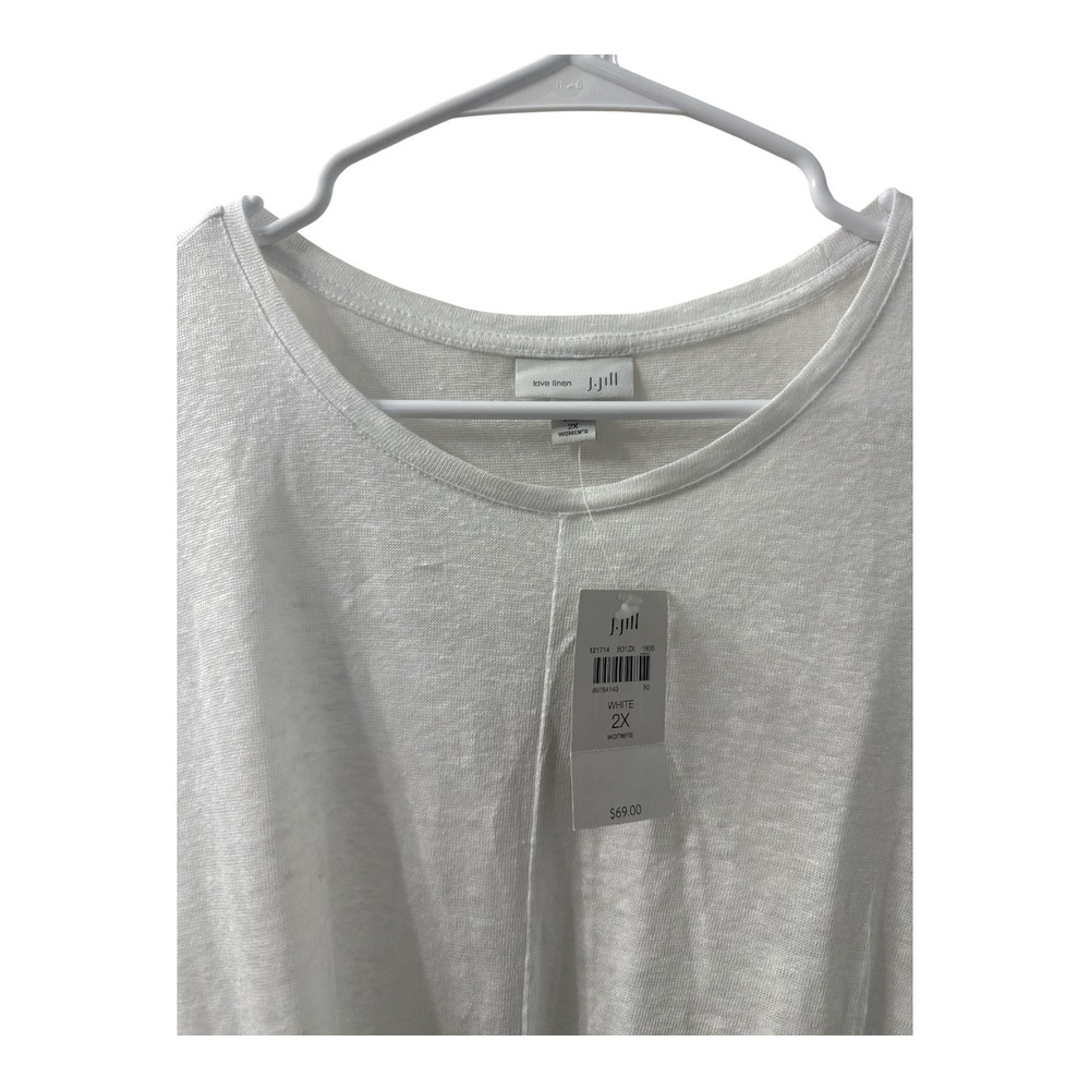 J. Jill Love Linen White Twist Front Tank Top Sleeveless Plus Size 2X New - Picture 4 of 7